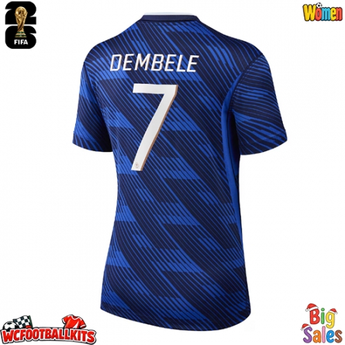 France Ousmane Dembele #7 Replica Home Stadium Shirt for Women World Cup 2026 Short Sleeve
